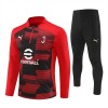 AC Milan Trainings Sweatshirt Quarter-zip 2024-25 Rode - Heren